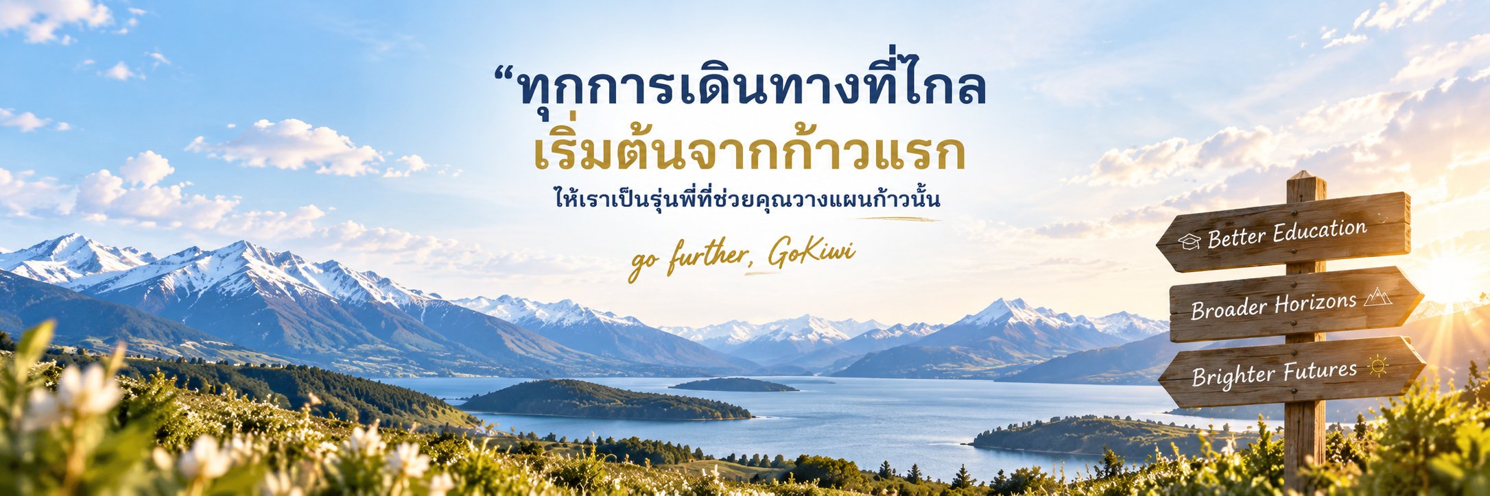 ทุกการเดินทางที่ไกล เริ่มต้นจากก้าวแรก — go further, GoKiwi